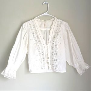 FREE People Small White Cotton Blouse